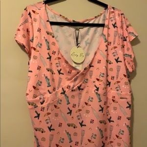 Lindy Bop Low Cut NYC Print Top